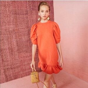 Ulla Johnson Landry Puff Sleeve Ruffle Midi Dress